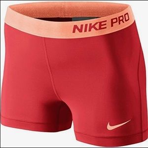 Nike Pro Women’s Compression Shorts, Pink/Red, S